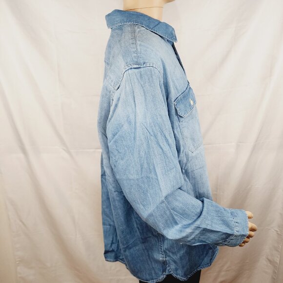 Levi's Dark Blue Relaxed Fit Jackson Worker Button Up Denim Shirt Size XXL - Picture 4 of 12